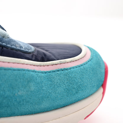 Chanel Nylon Calfskin Suede CC Sneakers 40 Navy Turquoise 8 of 18