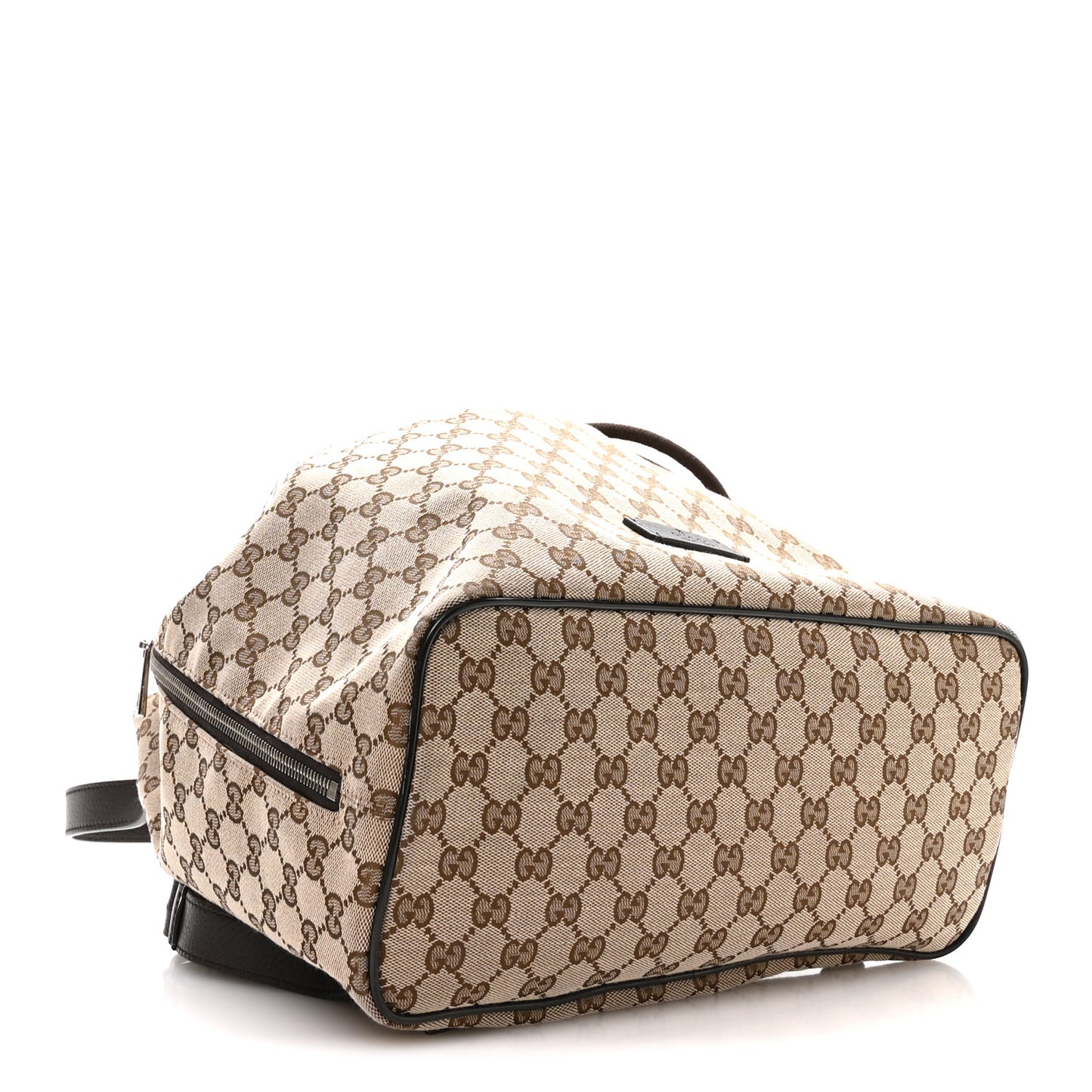 Monogram Dollar Calfskin O Drawstring Backpack Beige Ebony Testa di Moro Dark Chocolate