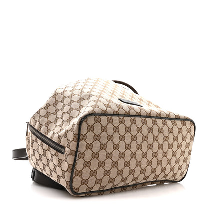 Gucci Monogram Dollar Calfskin O Drawstring Backpack Beige Ebony Testa di Moro Dark Chocolate 3 of 9
