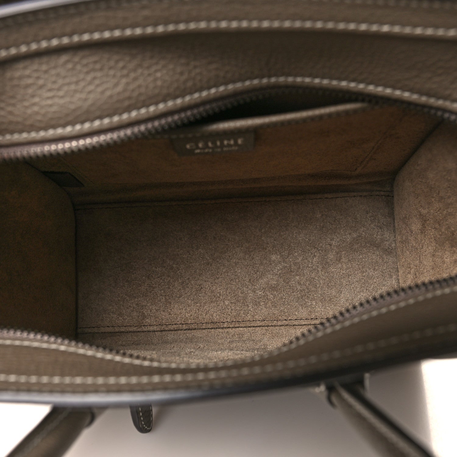 Celine Drummed Calfskin Nano Luggage Souris 5 of 9