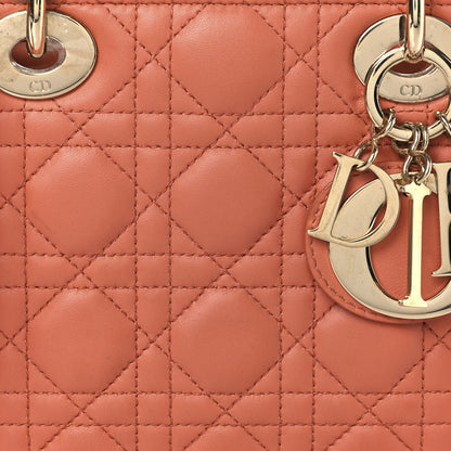 Christian Dior Lambskin Cannage Small My ABCDior Lady Dior Coral 7 of 13