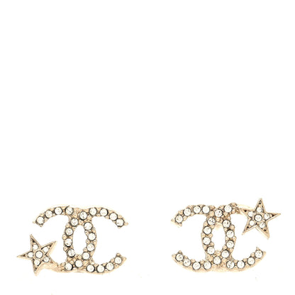 Chanel Crystal CC Starfall Earrings Gold 1 of 4