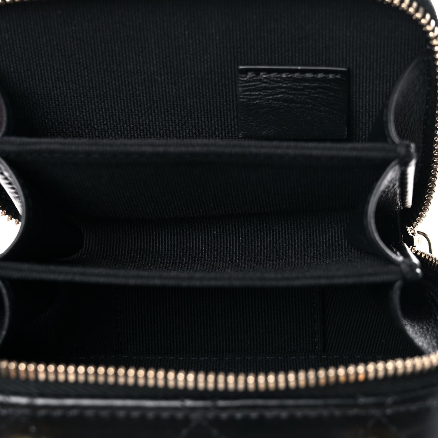 Lambskin Quilted Mini Lacquered Chain Clutch Black