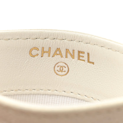 Chanel Caviar Camellia Embossed Card Holder White 9 of 10
