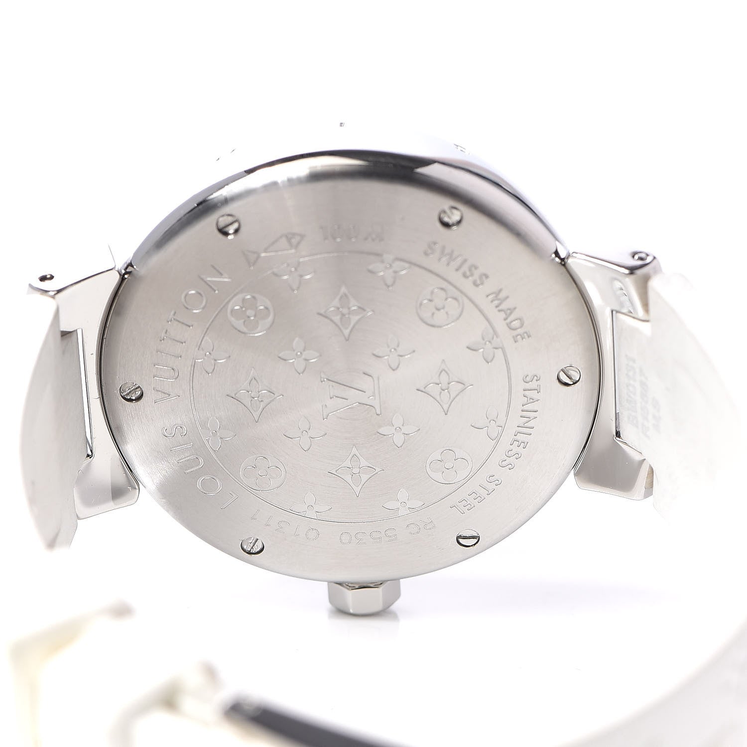 Louis Vuitton Stainless Steel Rubber 34mm Tambour Quartz Watch Brown 4 of 9