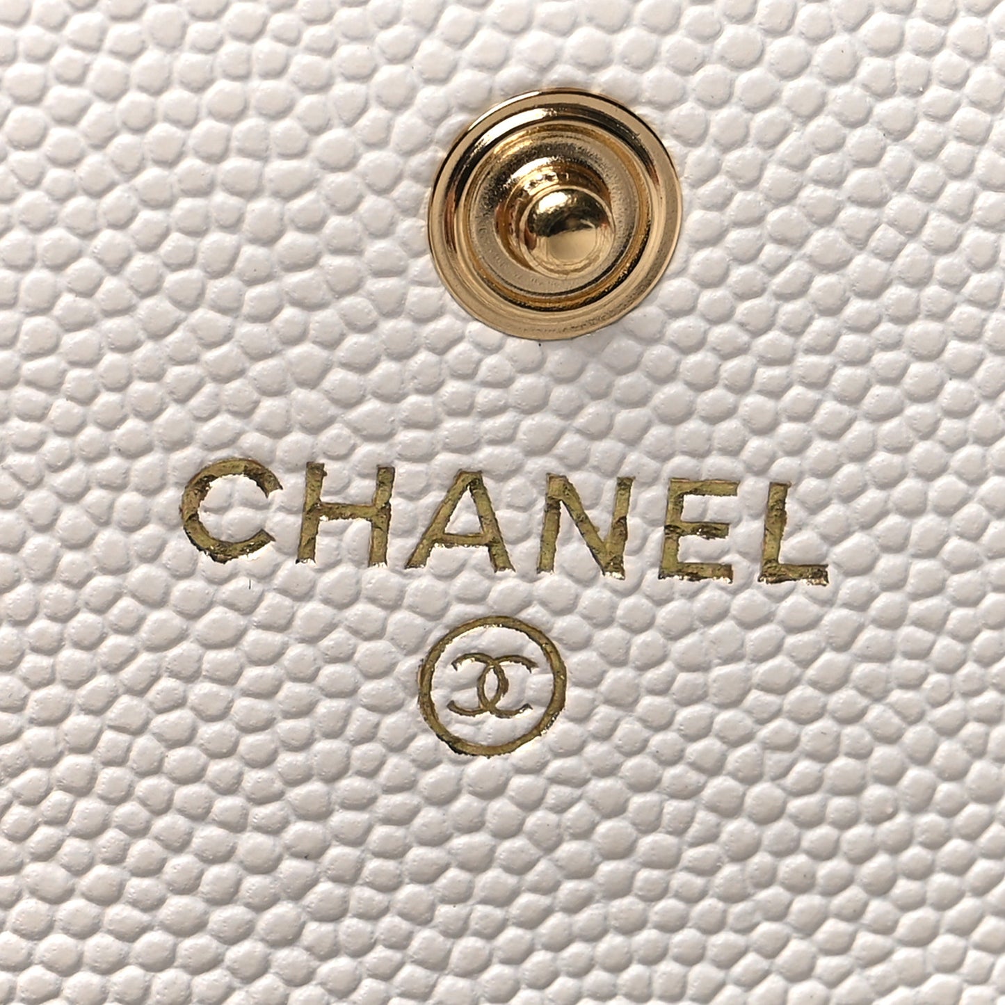 Caviar Quilted Enamel Coco Casino Flap Card Holder Wallet White