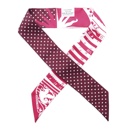Hermes Silk Astrologie a Pois Twilly Fuchsia White Bordeaux 1 of 4