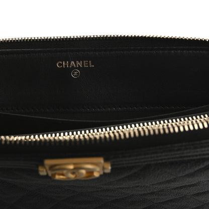 Chanel Caviar Quilted Small Zipped Boy Pouch Black 6 of 10