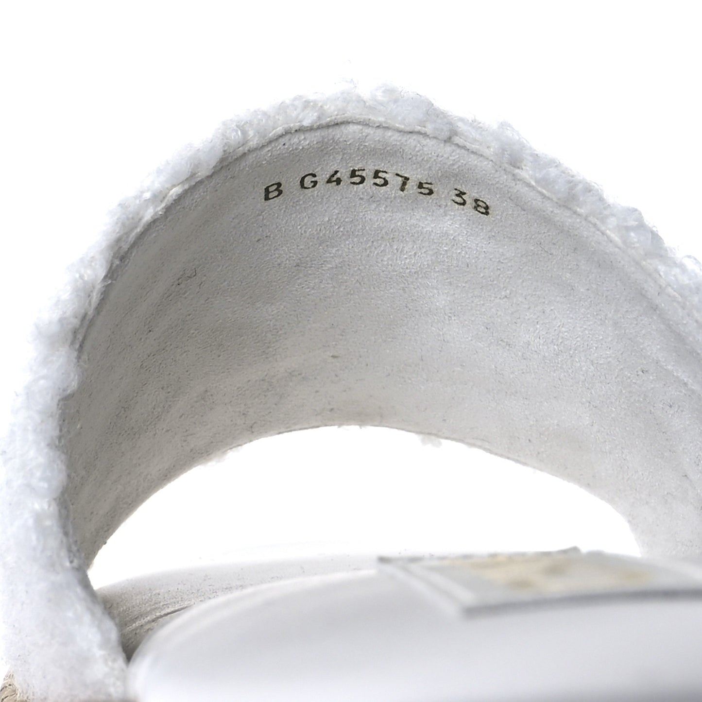 Fabric Pearl Cork CC Slip On Sandals 38 White