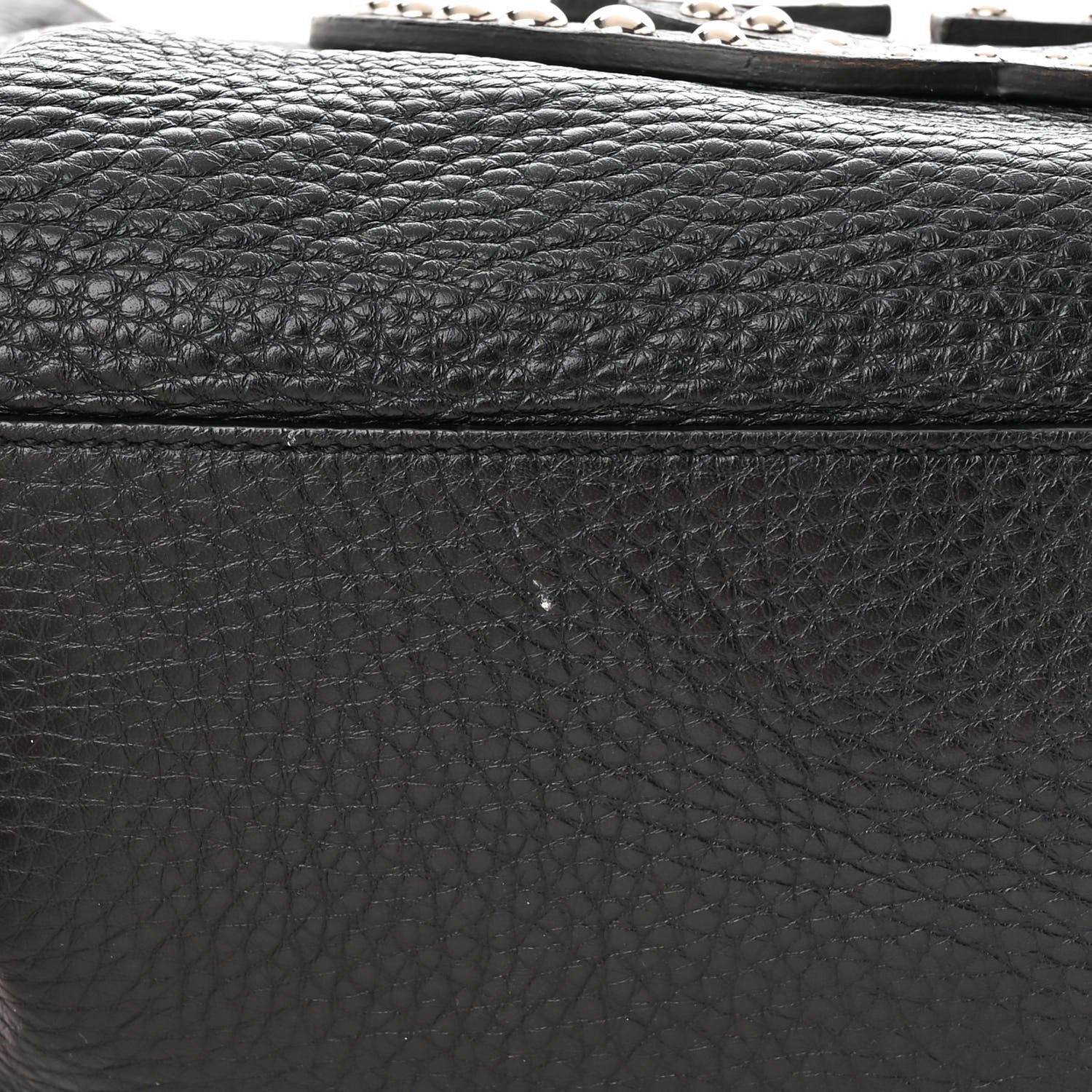 Gucci Pebbled Calfskin Studded Medium Soho Chain Shoulder Bag Black 14 of 19