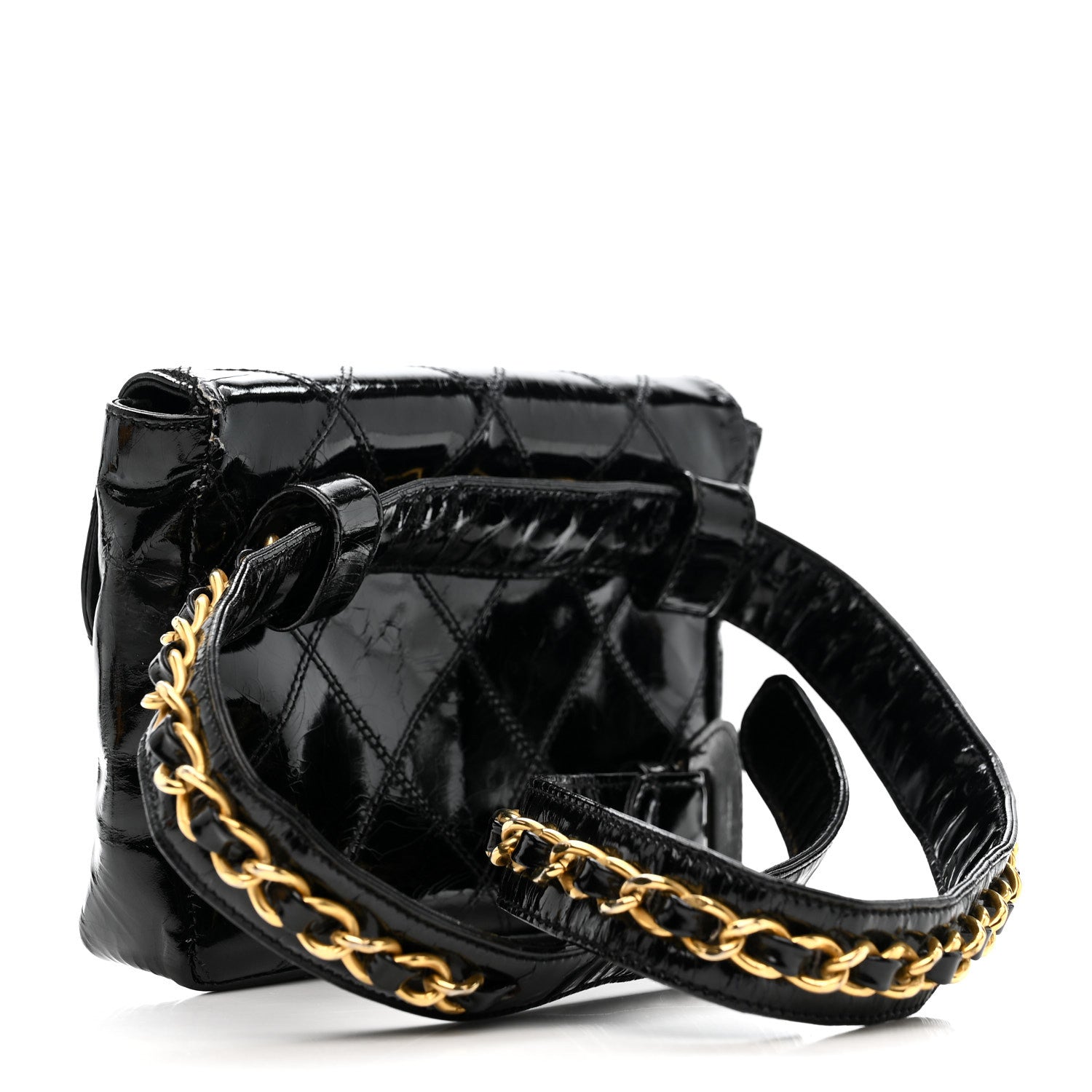 Chanel Patent Flap Waist Belt Bag Black 2 of 22