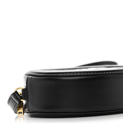 Celine Smooth Calfskin Cuir Triomphe Oval Bag Black 7 of 8