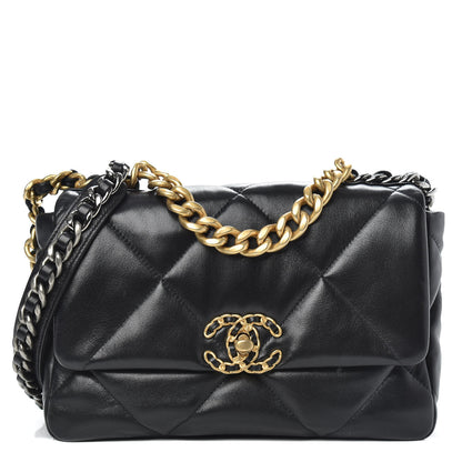 Chanel Lambskin Quilted Medium Chanel 19 Flap Black 1 of 10