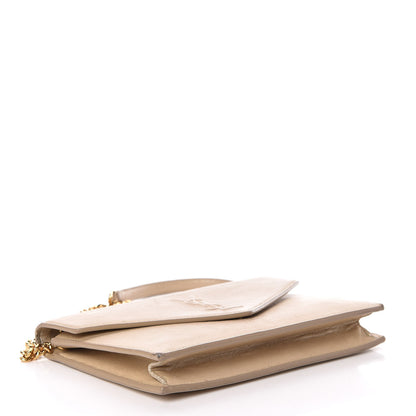 Saint Laurent Metallic Fabric Monogram Envelope Chain Wallet Light Gold 4 of 18