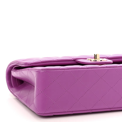Chanel Lambskin Quilted Small Double Flap Purple 8 of 9