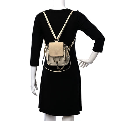 Chloe Suede Calfskin Mini Faye Backpack Off White 2 of 18