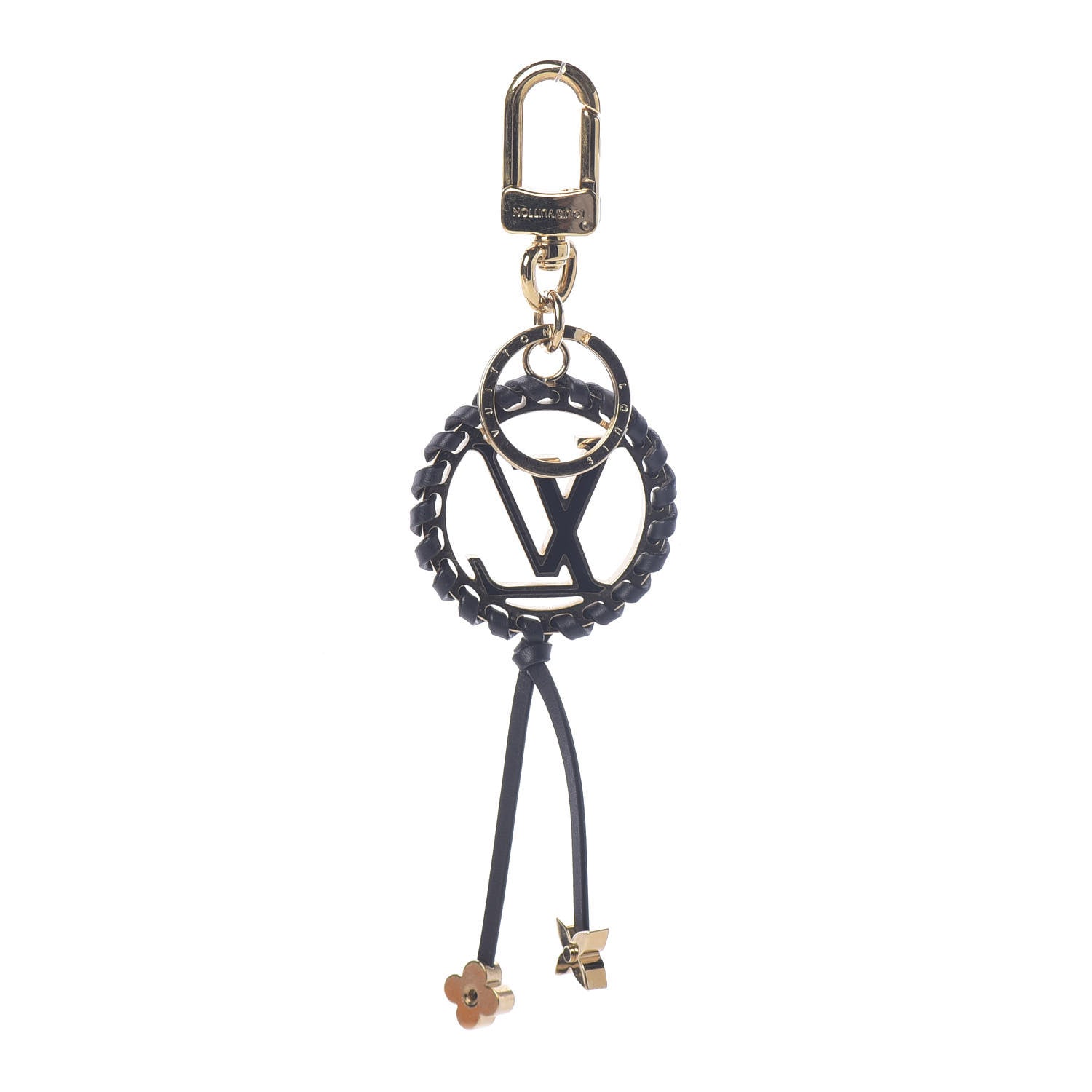 Louis Vuitton Metal Lambskin Enamel Very Bag Charm Key Holder Black 3 of 5
