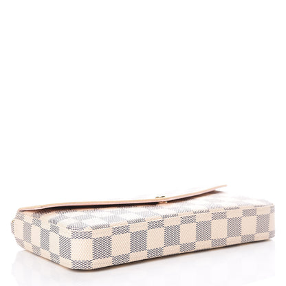 Louis Vuitton Damier Azur Pochette Felicie Chain Wallet Rose Ballerine 5 of 14