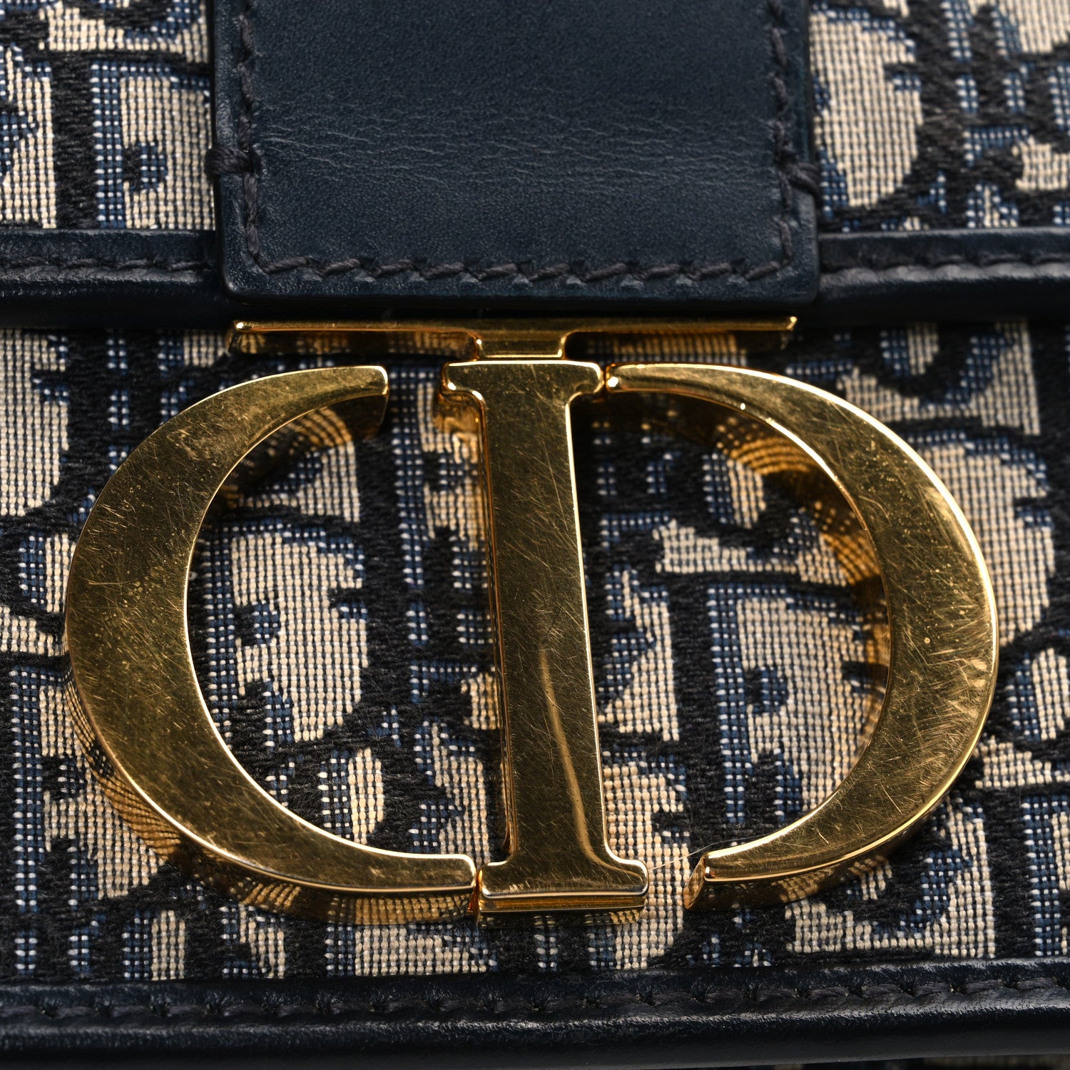Christian Dior Oblique 30 Montaigne Flap Bag Blue 11 of 12
