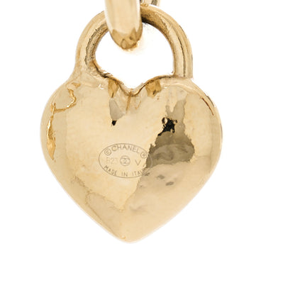 Chanel Metal CC Heart Turnlock Drop Earrings Gold 4 of 6