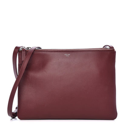 Celine Lambskin Large Trio Crossbody Bag Burgundy 1 of 11