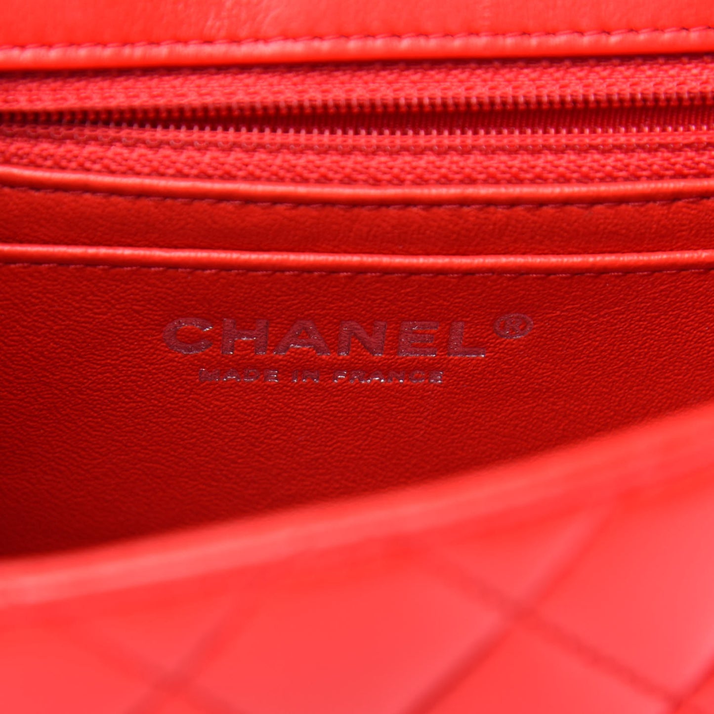 Lambskin Quilted Mini Square Flap Red