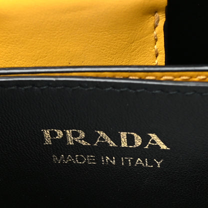 Prada Saffiano Cuir Calfskin Medium Panier Bucket Bag Soleil Black 6 of 10