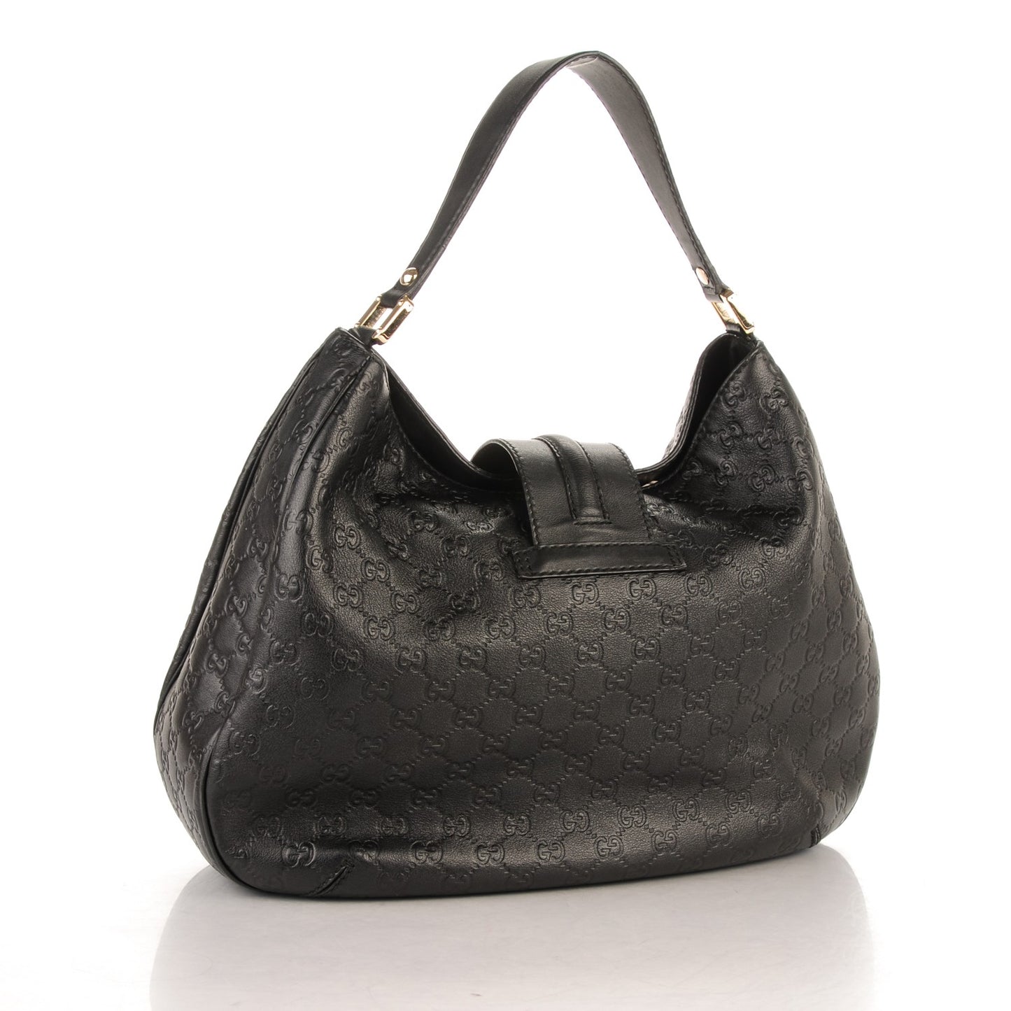 Guccissima Large New Ladies Web Hobo Black