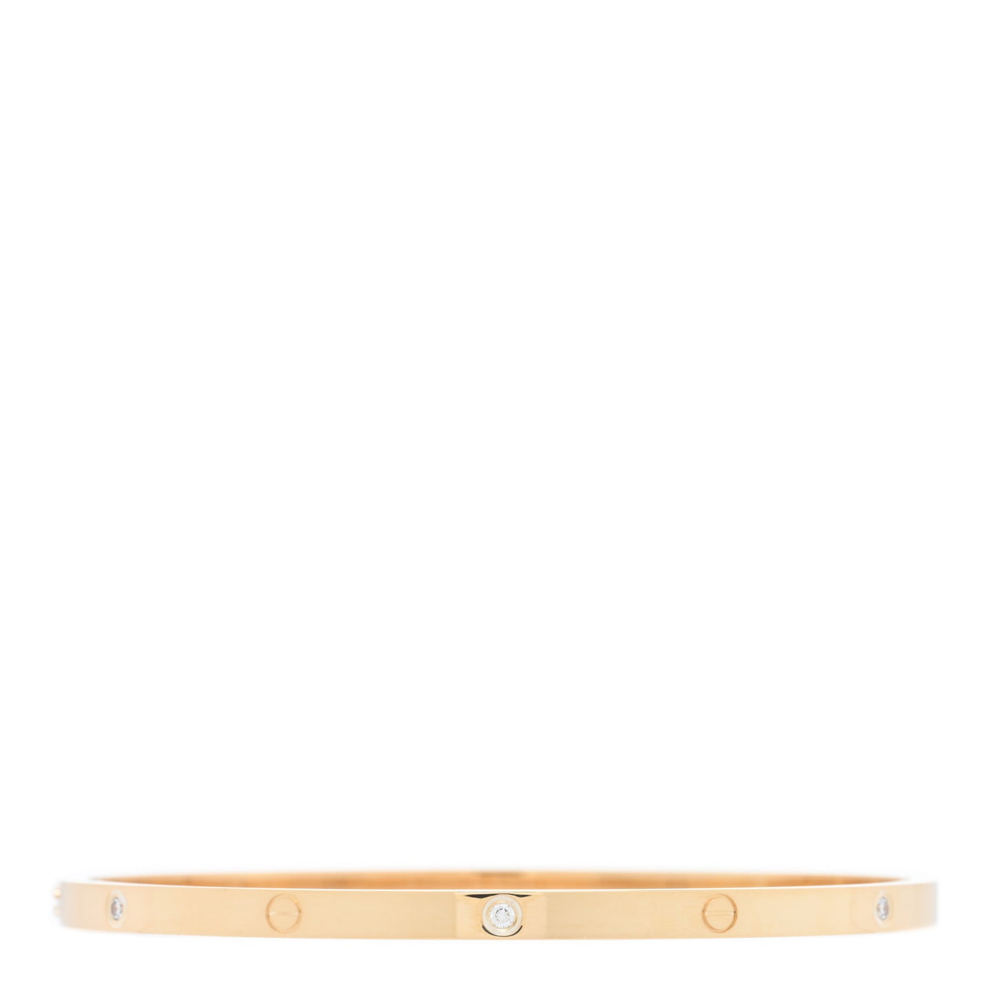 18K Yellow Gold 6 Diamond Small LOVE Bracelet 19