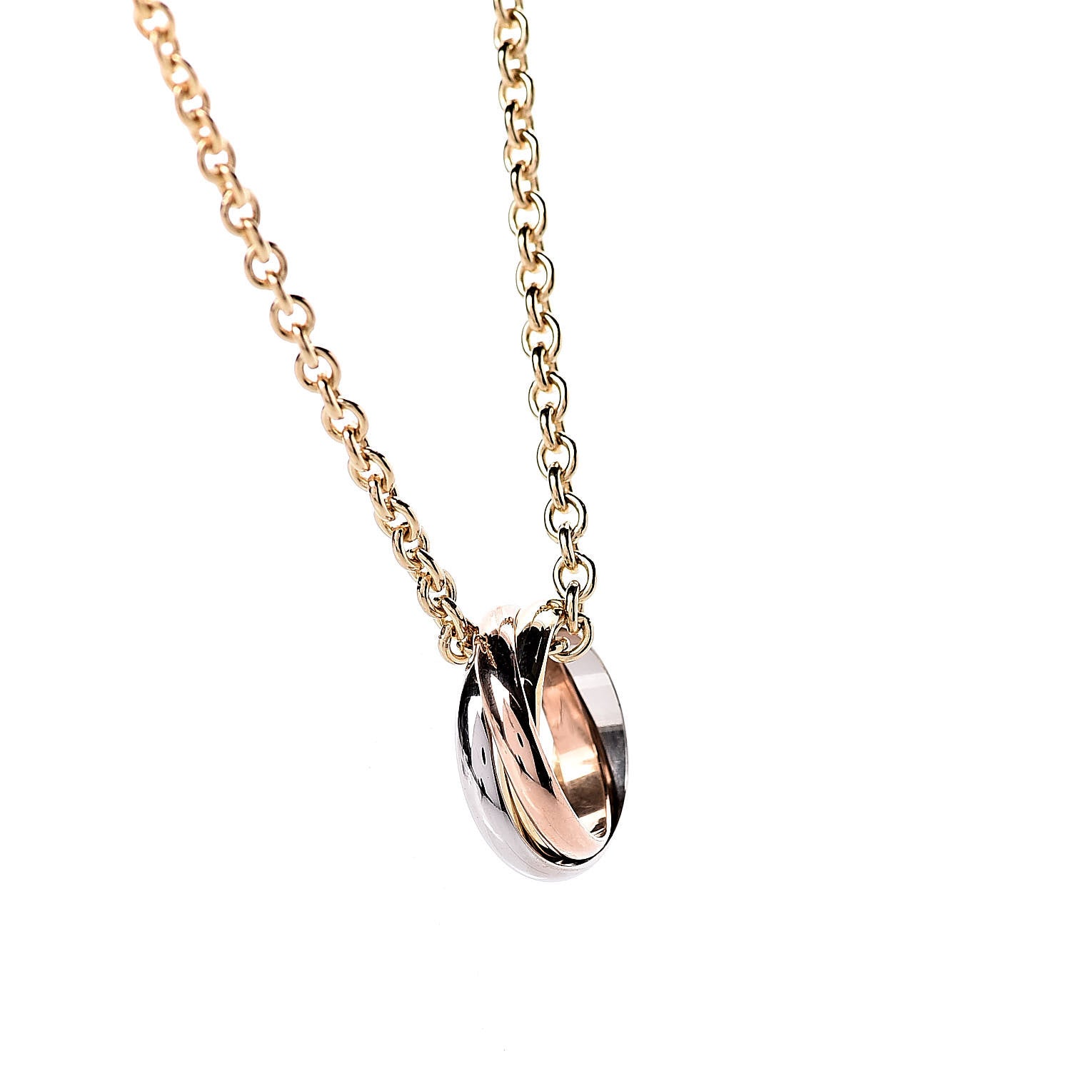 Cartier 18K Pink Yellow White Gold Baby Trinity Pendant Necklace 4 of 7