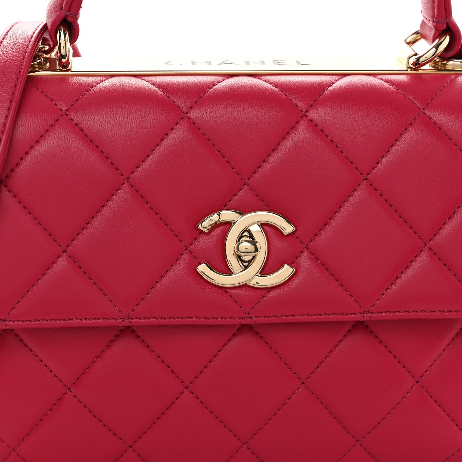 Chanel Lambskin Quilted Small Trendy CC Dual Handle Bag Dark Pink 9 of 11