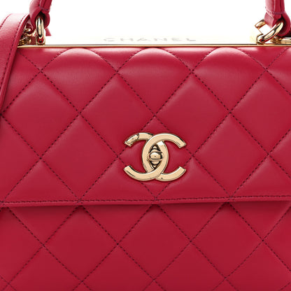 Chanel Lambskin Quilted Small Trendy CC Dual Handle Bag Dark Pink 9 of 11