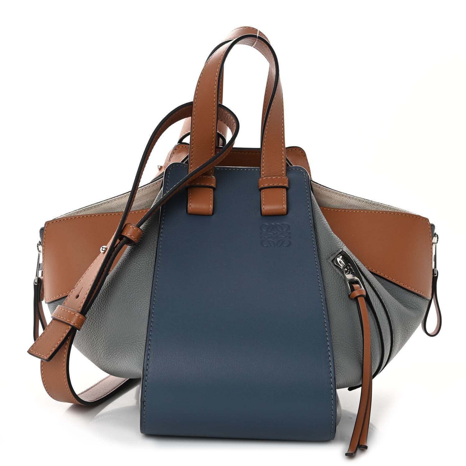 Loewe Calfskin Small Hammock Shoulder Bag Steel Blue Tan 1 of 9