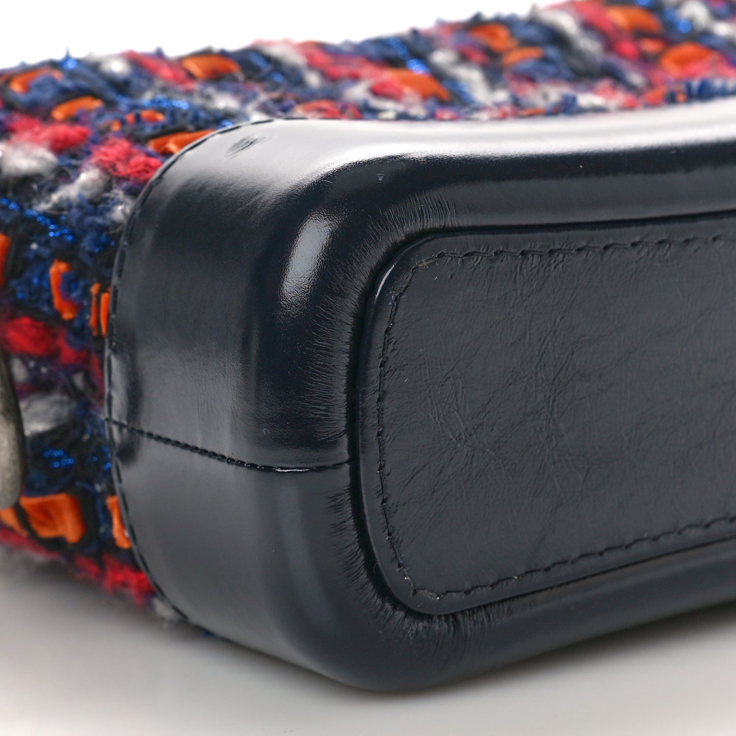Tweed Calfskin Small Gabrielle Hobo Navy
