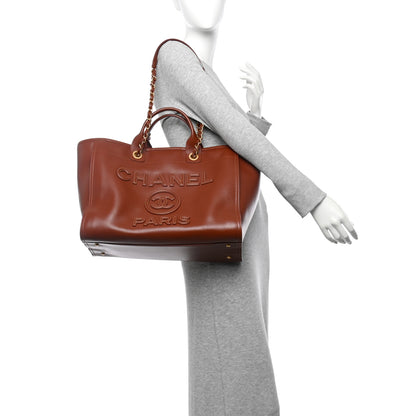 Chanel Calfskin Large Deauville Tote Brown 2 of 11