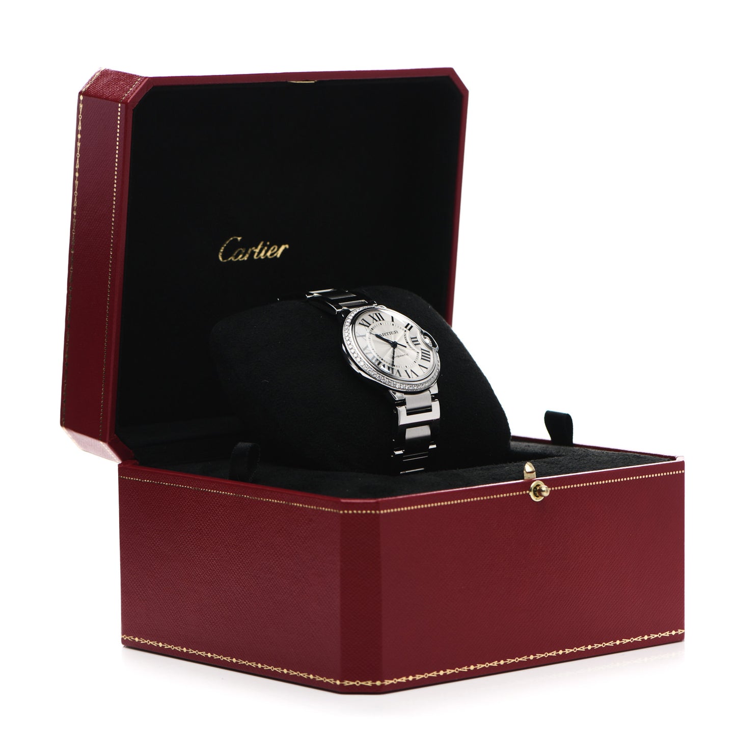 Stainless Steel Diamond Bezel 36mm Ballon Bleu De Cartier Automatic Watch