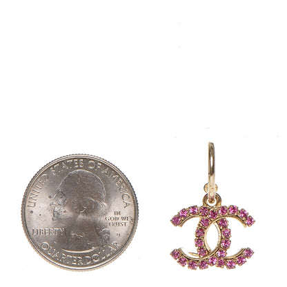 Chanel Crystal CC Drop Earrings Fuchsia 2 of 4