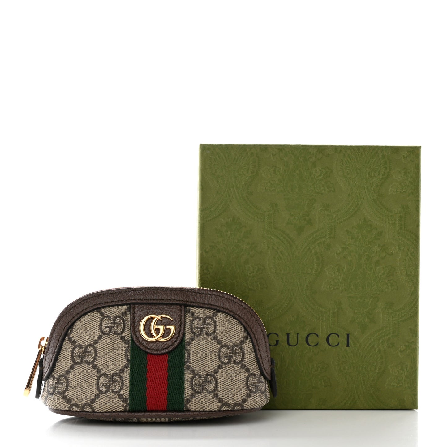 GG Supreme Monogram Web Ophidia Dome Key Pouch Beige New Acero