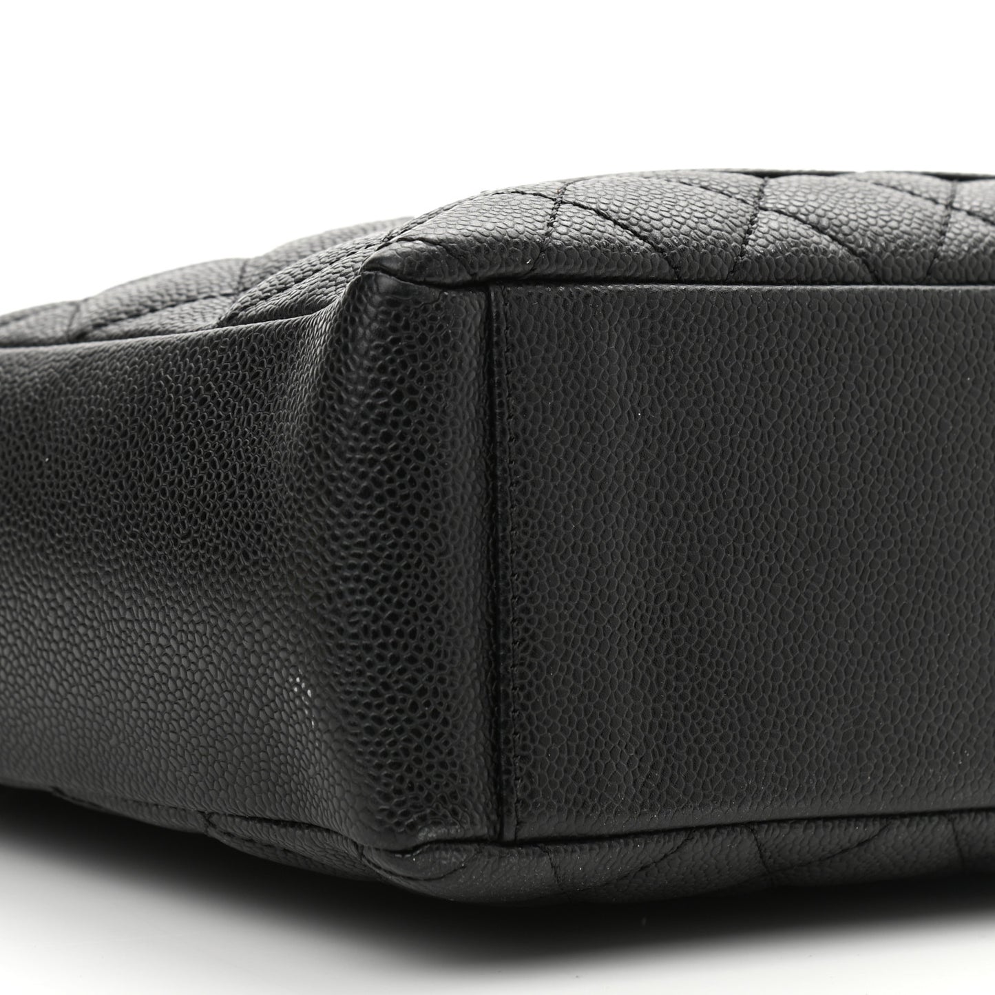 Caviar Quilted Petit Shopping Tote PST Black
