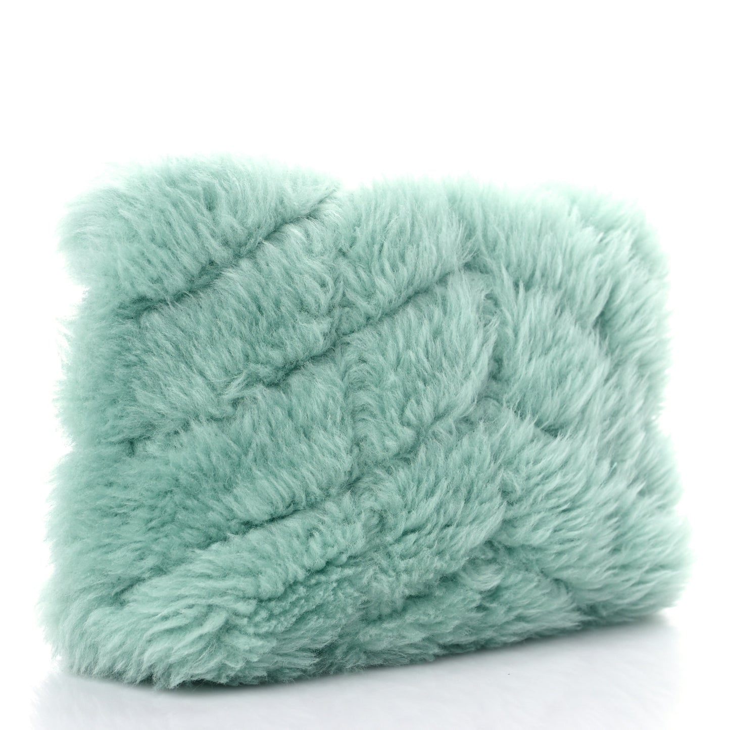 Shearling Quilted Monogram Loulou Puffer Pouch Clutch Iced Mint
