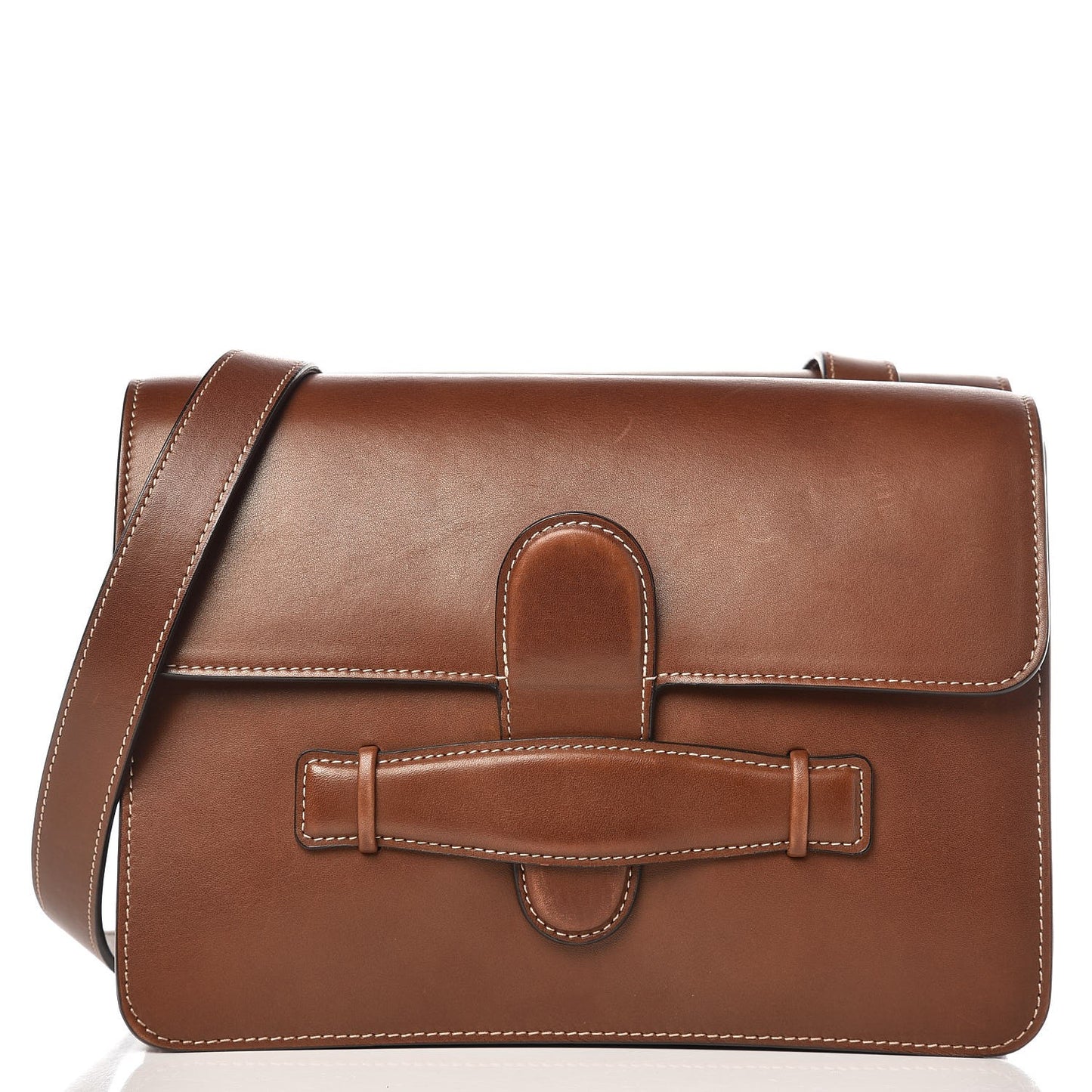 Natural Calfskin Medium Symmetrical Bag Chestnut