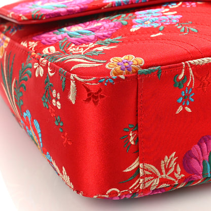 Gucci Jacquard Matelasse Floral Medium GG Marmont Shoulder Bag Red 8 of 10
