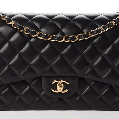 Chanel Lambskin Quilted Jumbo Double Flap Black 8 of 10