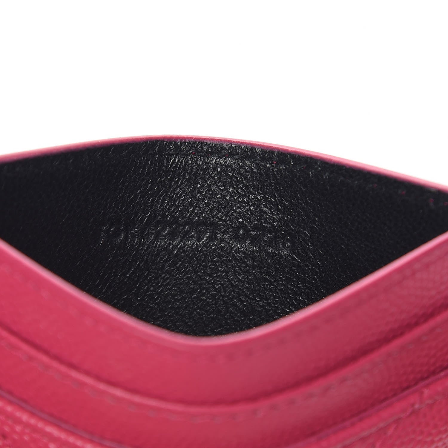 Saint Laurent Grain De Poudre Matelasse Chevron Monogram Credit Card Case Fresh Fuxia 7 of 7
