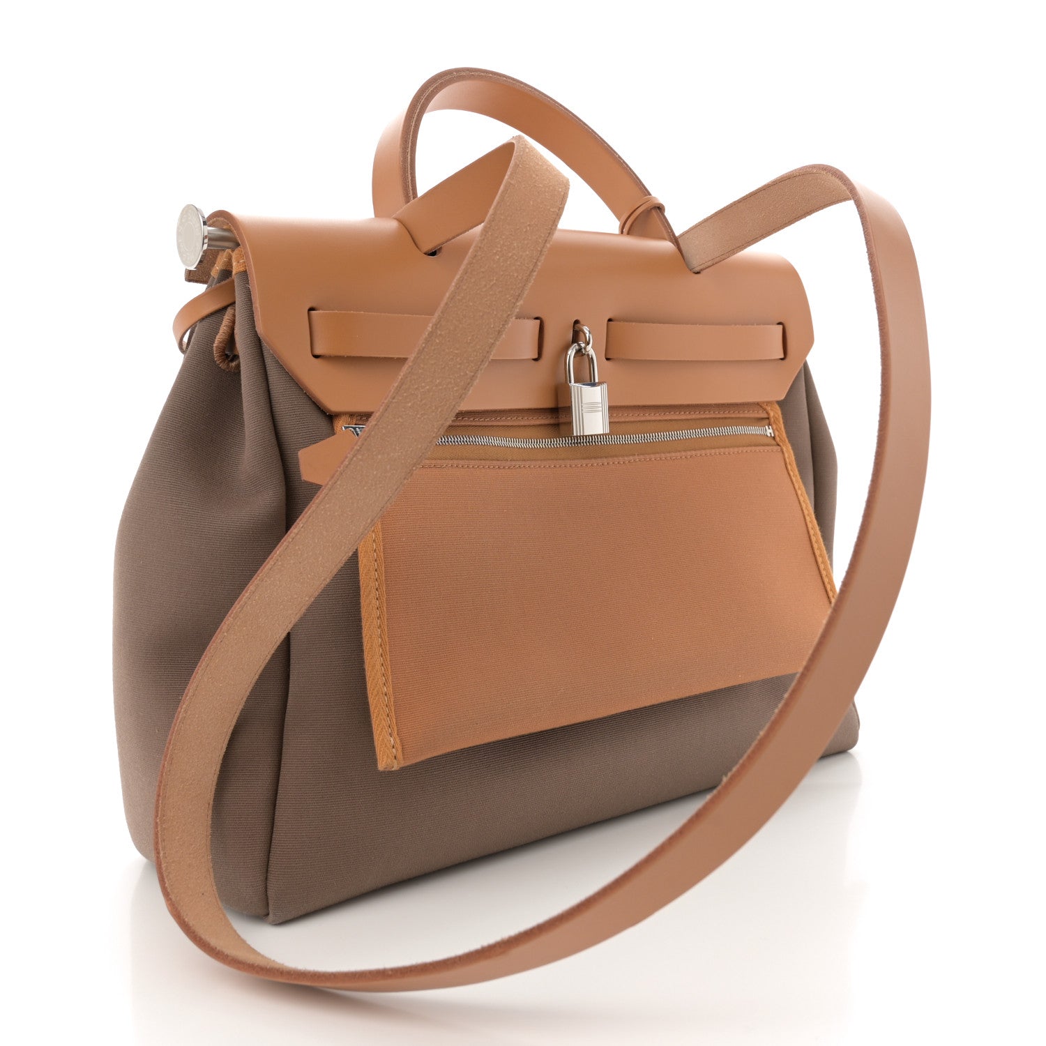 Hermes Military Toile Vache Hunter Herbag Zip Retourne 31 PM Etoupe Dune 4 of 12