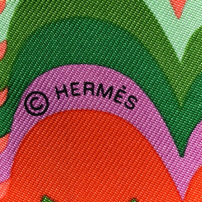 Hermes Silk Brides De Gala Shadow Twilly Orange Vert Corail 4 of 7