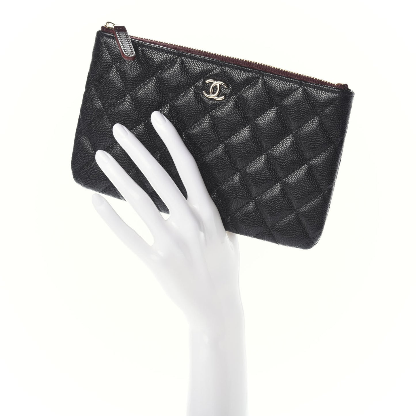 Caviar Quilted Cosmetic Case Black