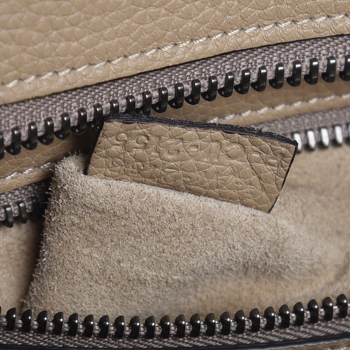 Drummed Calfskin Micro Luggage Dune