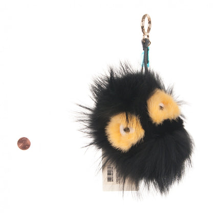 Fendi Fox Mink Rabbit Fur Vitello Flamingo Grimmy Monster Bag Bug Charm Black Giallo 2 of 3
