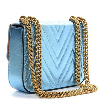 Gucci Metallic Nappa Matelasse Broadway Shoulder Bag Cielo 3 of 10